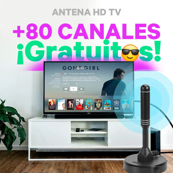 Antena Ultra HD TV + 80 Canales Gratuitos